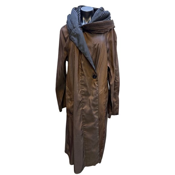 Mycra Pac Brown/Black Reversible Coat Size M/L w/Matching Bag - Picture 1 of 13